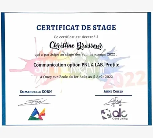 certificat de stage